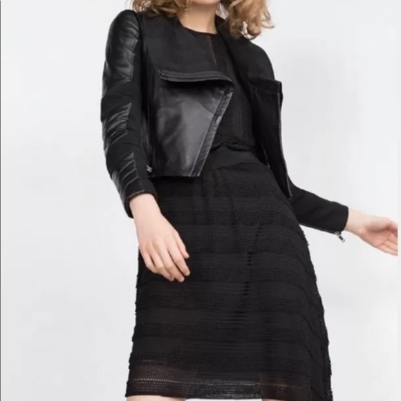 zara combined biker coat